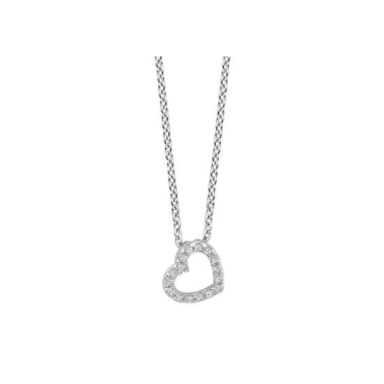 MOMENTS 61338AW ZILVEREN COLLIER MET HANGER ZIRKONIA