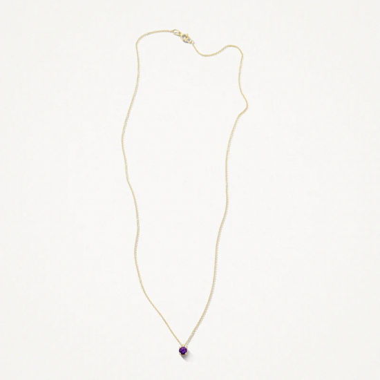 BLUSH 3200YAM GEELGOUDEN COLLIER MET HANGER AMETHIST GEBOORTESTEEN COLLECTIE