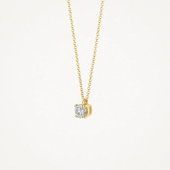 BLUSH 3200YLG GEELGOUDEN COLLIER MET HANGER LAB GROWN DIAMOND GEBOORTESTEEN COLLECTIE