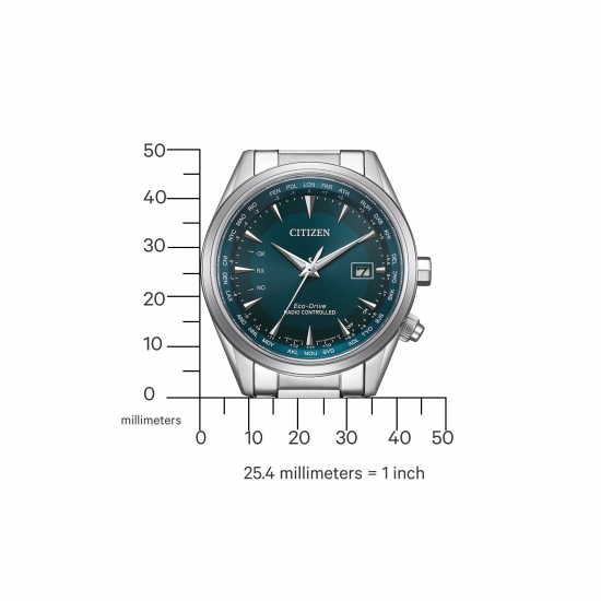 CITIZEN CB0270-87L HERENHORLOGE ECO-DRIVE STAAL RADIO CONTROLLED WERELDTIJDEN