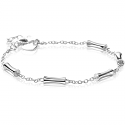 ZINZI ZIA2577 ZILVEREN ARMBAND BAMBOE SCHAKELS GERHODINEERD