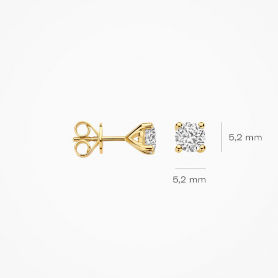 BLUSH LG7003G GOUDEN OORKNOPPEN MET LAB GROWN DIAMOND 0.90CT