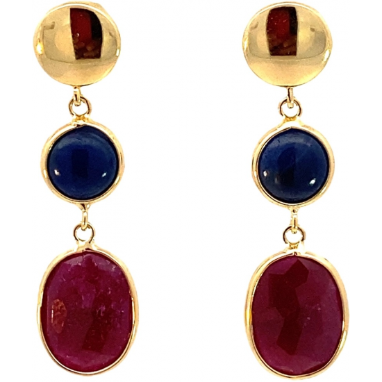 MONZARIO 1553-O GEEL 14K GOUDEN OORHANGERS MET KORUND MONZARIO 1553-O GEEL 14K GOUDEN OORHANGERS MET KORUND
