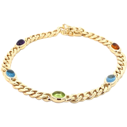 MONZARIO 1178-A GEEL 14K. GEELGOUDEN ARMBAND MET EDELSTENEN