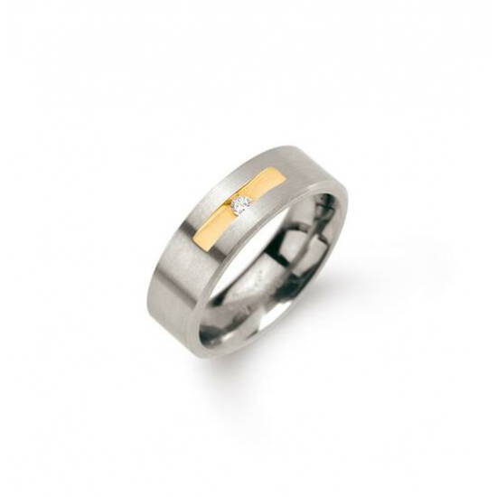 BOCCIA 0101-08 BICOLOR TITANIUM RING MET DIAMANT