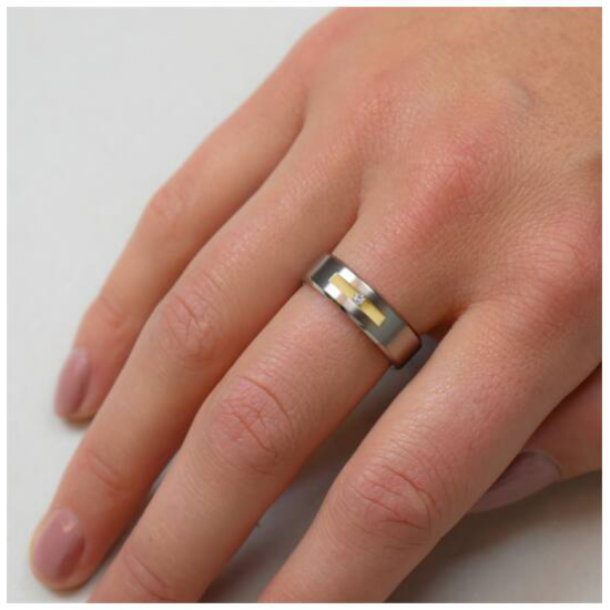 BOCCIA 0101-08 BICOLOR TITANIUM RING MET DIAMANT