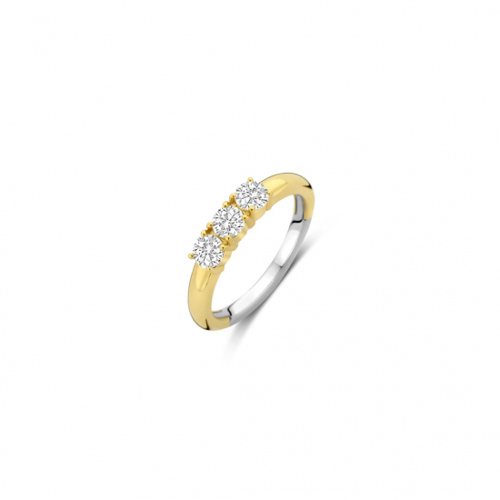 TI SENTO 12317ZY ZILVER VERGULDE RING MET ZIRKONIA