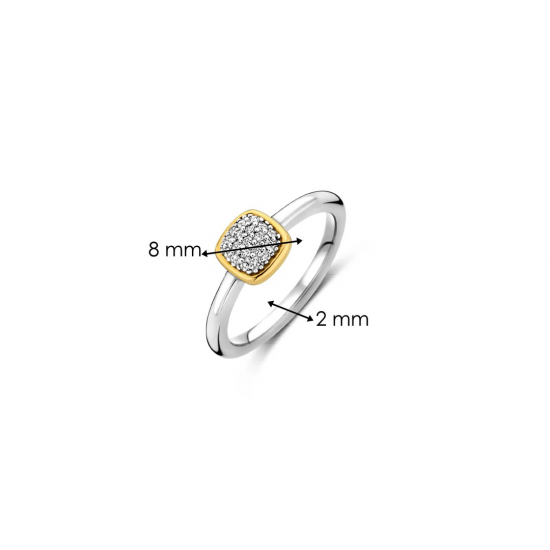 TI SENTO 12353ZY ZILVER VERGULDE RING MET ZIRKONIA