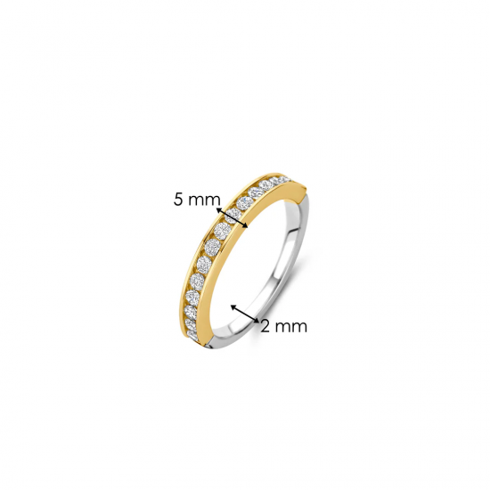 TI SENTO 12336ZY ZILVER VERGULDE RING MET ZIRKONIA