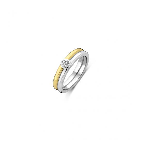 TI SENTO 12345ZY ZILVER VERGULDE RING MET ZIRKONIA