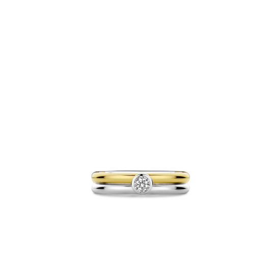 TI SENTO 12345ZY ZILVER VERGULDE RING MET ZIRKONIA