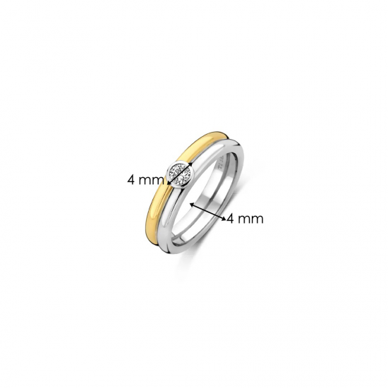 TI SENTO 12345ZY ZILVER VERGULDE RING MET ZIRKONIA