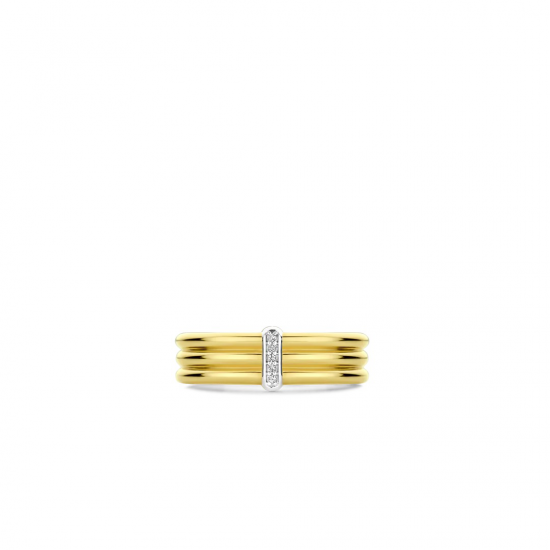 TI SENTO 12344ZY ZILVER VERGULDE RING MET ZIRKONIA