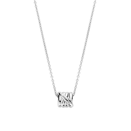 TI SENTO 34059ZY ZILVEREN COLLIER MET ZILVER VERGULDE HANGER ZIRKONIA