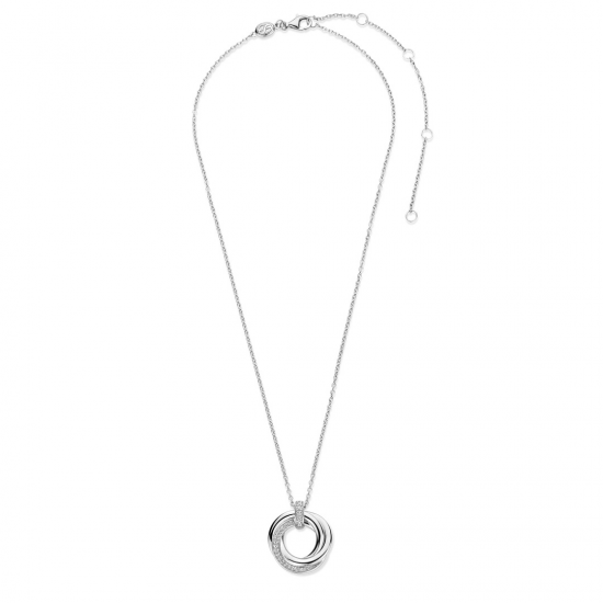 TI SENTO 34055ZI ZILVEREN COLLIER MET ZILVEREN HANGER ZIRKONIA