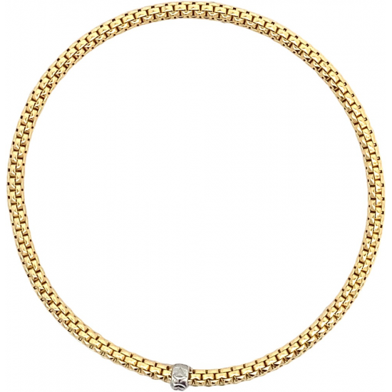 STELLA MILANO 1232-A GEEL 18 KT. GEELGOUDEN ARMBAND MET REKBARE KERN