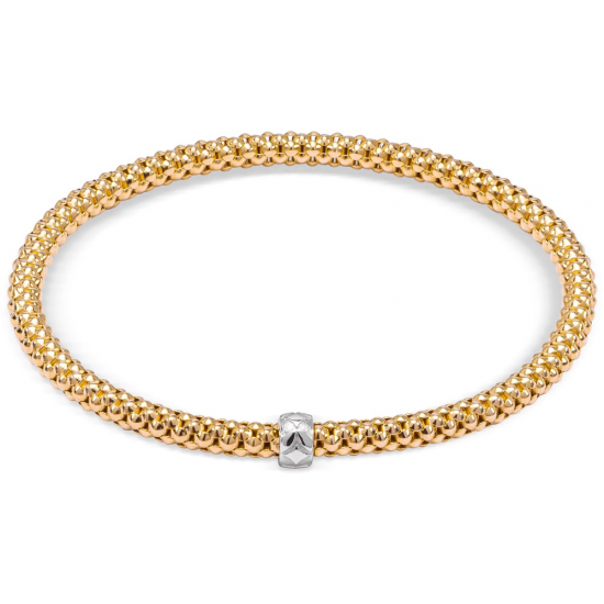 STELLA MILANO 1233-A GEEL 18 KT. GEELGOUDEN ARMBAND MET REKBARE KERN