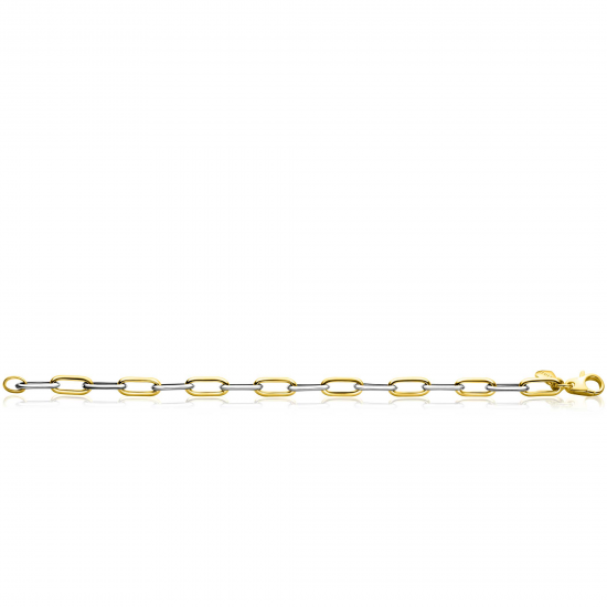 ZINZI ZIA2668 ZILVER VERGULDE ARMBAND PAPERCLIP ZINZI ZIA2668 ZILVER VERGULDE ARMBAND PAPERCLIP