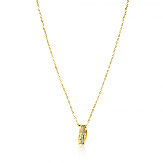 ZINZI ZIC2685 ZILVER VERGULD COLLIER MET HANGER ZIRKONIA