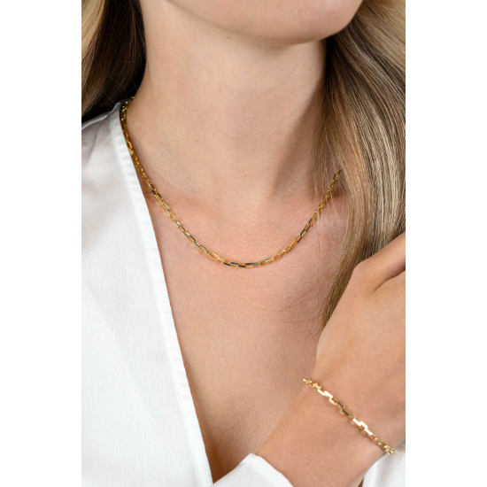 ZINZI ZIC2587 ZILVER VERGULD COLLIER VENETIAANSE SCHAKEL