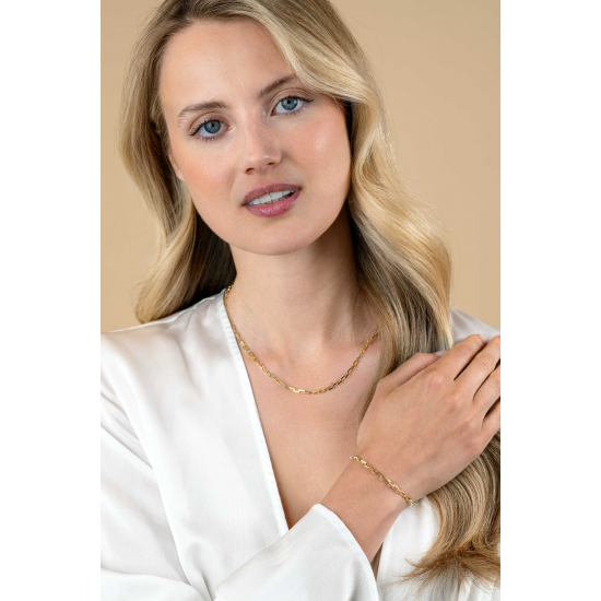 ZINZI ZIC2587 ZILVER VERGULD COLLIER VENETIAANSE SCHAKEL