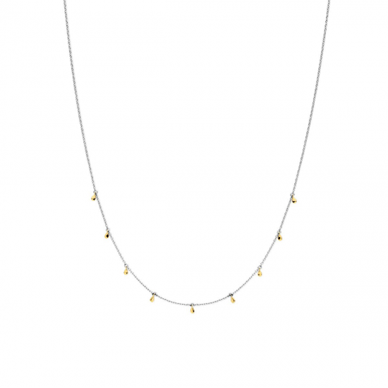 MOMENTS 33863AY ZILVEREN COLLIER GERHODINEERD BICOLOR MOMENTS 33863AY ZILVEREN COLLIER GERHODINEERD BICOLOR