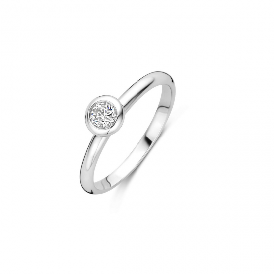 MOMENTS 15170AW ZILVEREN RING GERHODINEERD ZIRKONIA SOLITAIR MOMENTS 15170AW ZILVEREN RING GERHODINEERD ZIRKONIA SOLITAIR