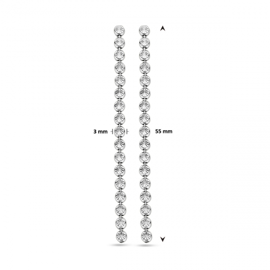 HUISCOLLECTIE 1339248 ZILVEREN OORHANGERS GEDIAMANTEERD