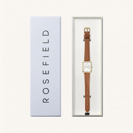 ROSEFIELD OWGLG-O86 DAMESHORLOGE VERGULD STAAL THE OCTAGON XS CAMEL LEATHER ROSEFIELD OWGLG-O86 DAMESHORLOGE VERGULD STAAL THE OCTAGON XS CAMEL LEATHER