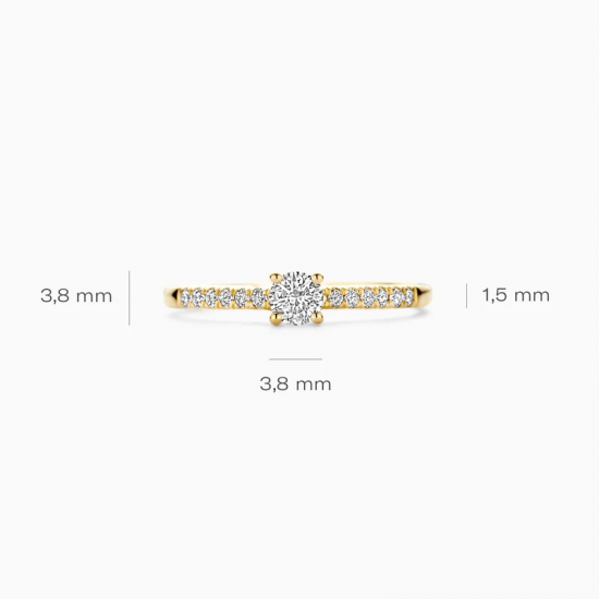 BLUSH LG1017Y GEELGOUDEN RING MET LAB GROWN DIAMOND 0.32CT