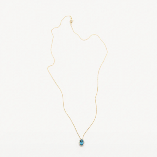 BLUSH 3617YDL GEELGOUDEN COLLIER MET HANGER MET TOPAAS EN DIAMANT BLUSH 3617YDL GEELGOUDEN COLLIER MET HANGER MET TOPAAS EN DIAMANT