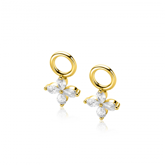 ZINZI ZICH2624 ZILVER VERGULDE OORHANGERS ZIRKONIA ZINZI ZICH2624 ZILVER VERGULDE OORHANGERS ZIRKONIA