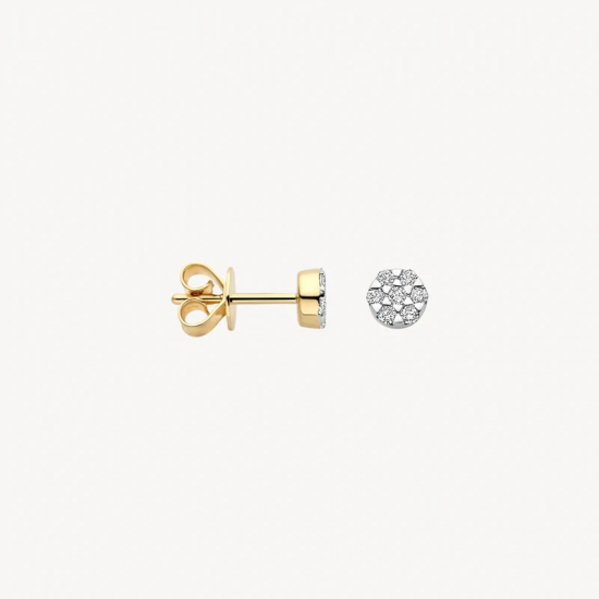 BLUSH 7635BDI GOUDEN OORKNOPPEN DIAMANT 0.17CT. BLUSH 7635BDI GOUDEN OORKNOPPEN DIAMANT 0.17CT.