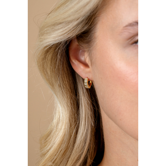 ZINZI ZIR2686Y ZILVER VERGULDE OORRINGEN ZIRKONIA ZINZI ZIR2686Y ZILVER VERGULDE OORRINGEN ZIRKONIA