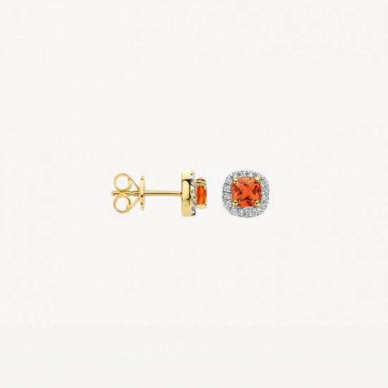 BLUSH 7629YDL GEELGOUDEN OORKNOPPEN MET CITRIEN EN DIAMANT BLUSH 7629YDL GEELGOUDEN OORKNOPPEN MET CITRIEN EN DIAMANT