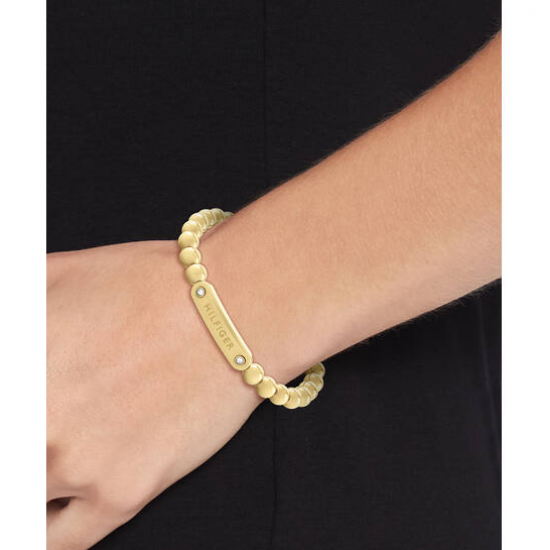 TOMMY HILFIGER JEWELS TJ2780935 VERGULD STALEN KRALENARMBAND