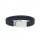 SILK 841BBU ZILVER/LEER ARMBAND ZWART-BLAUW ALPHA COLLECTIE SILK 841BBU ZILVER/LEER ARMBAND ZWART-BLAUW ALPHA COLLECTIE