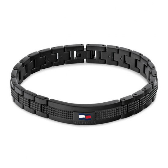 TOMMY HILFIGER JEWELS TJ2790420 HEREN ARMBAND ZWART STAAL NELSON