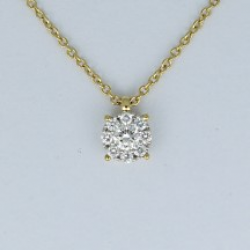 PAS DIAMONDS GPP2083 14K GEELGOUDEN COLLIER MET HANGER NATUURLIJKE DIAMANT