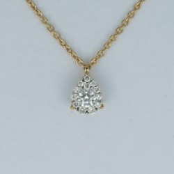 PAS DIAMONDS GPP2089 14K GEELGOUDEN COLLIER MET HANGER NATUURLIJKE DIAMANT