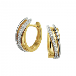 THE HOUSE OF JEWELS 4207801 BICOLOR GOUDEN OORRRINGEN MET NATUURLIJKE DIAMANT ALICIA