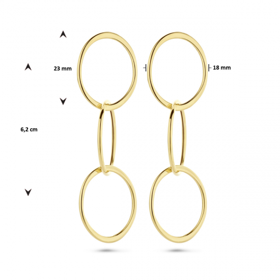 THE HOUSE OF JEWELS 4026108 GOUDEN OORHANGERS OVALEN THE HOUSE OF JEWELS 4026108 GOUDEN OORHANGERS OVALEN