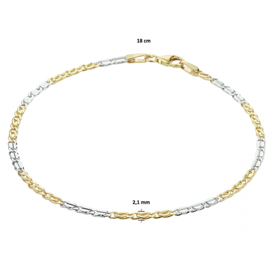 THE HOUSE OF JEWELS 4208481 BICOLOR GOUDEN ARMBAND VALKENOOG THE HOUSE OF JEWELS 4208481 BICOLOR GOUDEN ARMBAND VALKENOOG