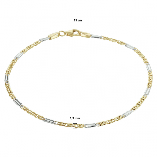 THE HOUSE OF JEWELS 4208479 BICOLOR GOUDEN ARMBAND VALKENOOG THE HOUSE OF JEWELS 4208479 BICOLOR GOUDEN ARMBAND VALKENOOG