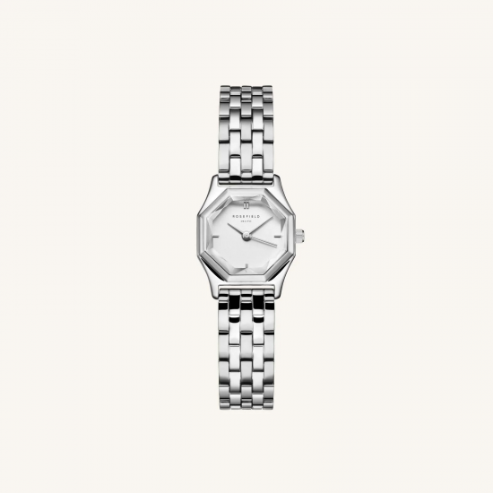 ROSEFIELD GWSSS-G04 DAMESHORLOGE STAAL GEMME WHITE STEEL SILVER ROSEFIELD GWSSS-G04 DAMESHORLOGE STAAL GEMME WHITE STEEL SILVER
