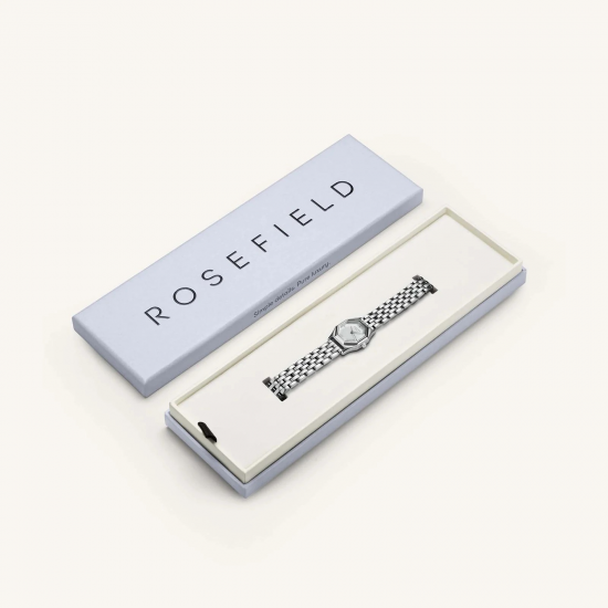 ROSEFIELD GWSSS-G04 DAMESHORLOGE STAAL GEMME WHITE STEEL SILVER ROSEFIELD GWSSS-G04 DAMESHORLOGE STAAL GEMME WHITE STEEL SILVER