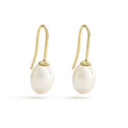 KOBU ORNELLA 111-3 KUS 14 KRT. GOUDEN OORHANGERS MET ZOETWATERPARELS ORNELLA