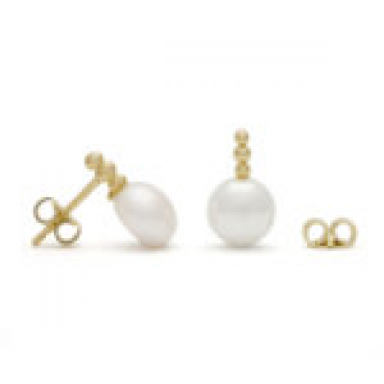 KOBU 23-350624 14 KRT. GOUD OORKNOPPEN ZOETWATERPARELS SCARLETT KOBU 23-350624 14 KRT. GOUD OORKNOPPEN ZOETWATERPARELS SCARLETT