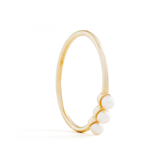 KOBU ST48761 14 KRT. GOUDEN RING ZOETWATERPARELS ALLEGRO KOBU ST48761 14 KRT. GOUDEN RING ZOETWATERPARELS ALLEGRO