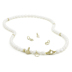 KOBU PM4510916 ZOETWATERPAREL COLLIER MET GOUDEN VEERRING SLUITING CHLOE